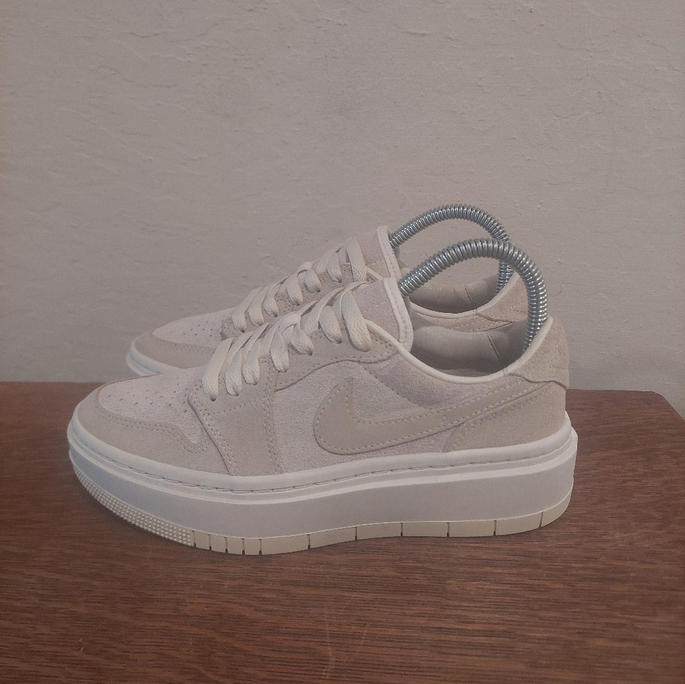 Nike Women's Jordan Elevate 1 Sneakers in Cream & white